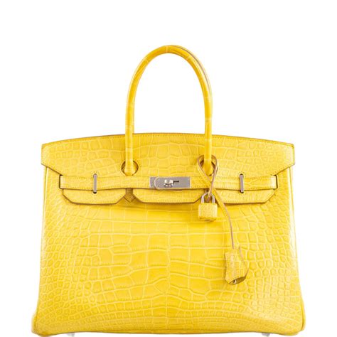 hermes birkin 35 mimosa alligator matte phw stamp r|birkin 35cm for sale.